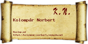Kolompár Norbert névjegykártya