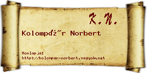 Kolompár Norbert névjegykártya